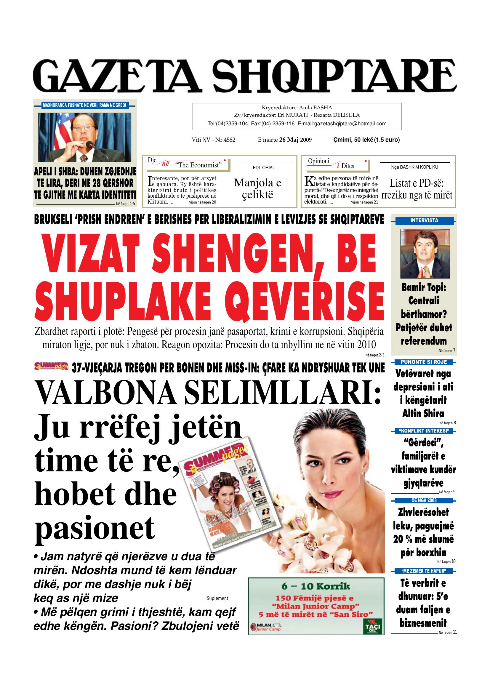 Gazeta Shqiptare 2009-05-26
